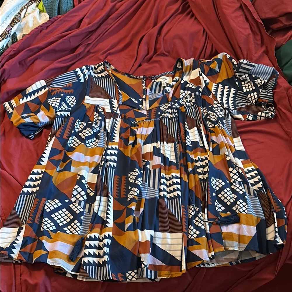 Geometric Patterned Women's Top